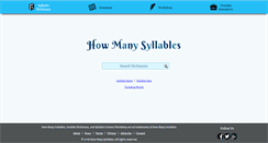 Desktop Screenshot of howmanysyllables.com